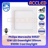 Philips 59527 Marcasite 12W LED Downlight / 6500K Cool Daylight / 135mm / 5" / Square / Slim Design