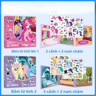 Little Pony Jelly Sticker Book Quiet Book Bé Gáis Dress-Up Educational Toys Princess Stickers Reusab