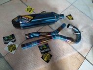 KNALPOT FMF F4 CRF KLX WR DTRACKER TIGER TRAIL SCORPIO TRAIL KNALPOT FMF F4 FULL STAINLESS BLUE CHRO