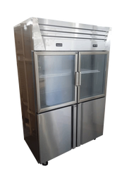 4 DOOR UPRIGHT COMBI FREEZER &amp; CHILLER Glass Showcase (Piping System)