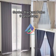 Premium Blackout Curtains 9 Waves Glossy Minimalist Window Curtains