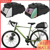 Waterproof Bike Rear Rack Bag PU Bicycle Panniers Reflective Bicycle Accessories