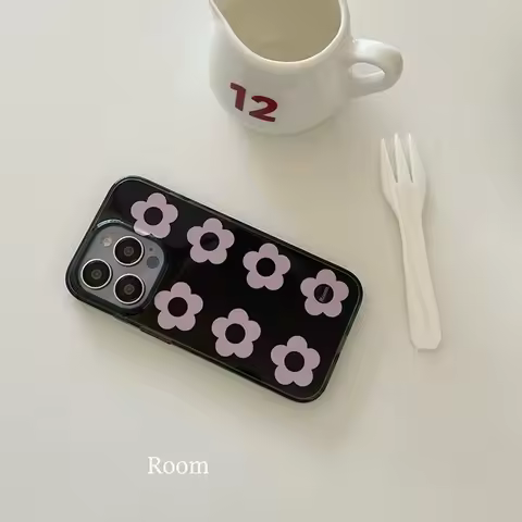 Clmj Blackpink Flower Print Luxury Phone Case for iPhone 16 15 14 13 12 11 Pro Max XS XR XSMax 7 8 P