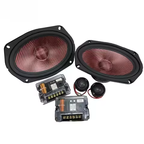 High end 2 Way Car Coaxial Speakers 6x9 Component Speakers sets Carbon Fiber Cone Car Audio Speaker