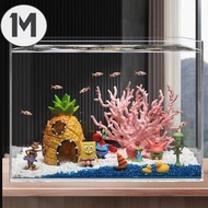 1M Spongebob Children Birthday Gifts Set Action Figures Cartoon Mini Dolls Fish  Decoration Landscaping Aquarium Acc