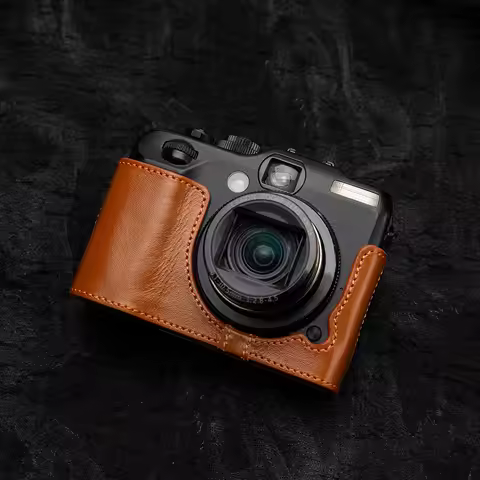 G12 Vintage Genuine Leather Camera Case G12 Half-Wrap Leather Camera Protector for Canon PowerShot G
