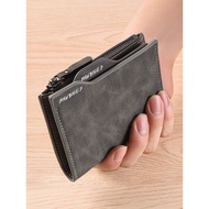 [Disyorkan] Dompet Pendek Lelaki Berbilang Fungsian Dompet Zip Pemegang Kad Lesen Memandu Bersepadu 