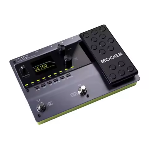 MOOER Guitar Pedal GE150 Multi Effects Processor Looper(80s) Digital Tube AMP 9 Effect Types 55 Amp 