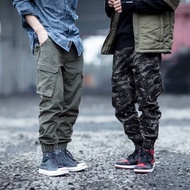 立體口袋 工裝束腳褲 寬松小腳褲
