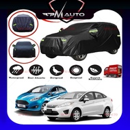 Ford Fiesta 190T Black Zipper Design Jet Protection Car Cover Waterproof Sun-proof Size M Selimut Ke