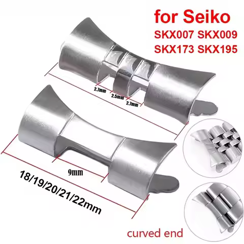 18/19/20/21/22mm Curved Flat End Adapter Jubilee Oyster Wristbelt Metal Link Stainless Steel Connect