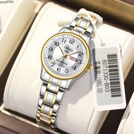 [Gift][With Box]New ORUSS Original Luxury Dual Calendar Stainless Steel Fashion Ladies Waterproof Watch Quartz Watch