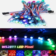50pcs DC 5V 12V WS2811 Full Color LED Pixel Light Module 12mm 10cm Wires IP68 Waterproof RGB Color D