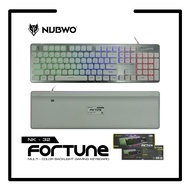 คีย์บอร์ดเกมมิ่งNubwo NK-32NK-032 Black/White/Pink Edition Fortune Keyboard Gaming คีย์บอร์ดมีไฟ คีย