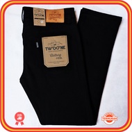 HITAM Original Premium Jeans With Durable Thick Material - TWO ONE Denim Long Jeans For Men Black Nomi Slim Fit Stretch Denim