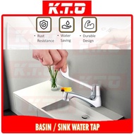 BATHROOM & KITCHEN SINK FAUCET WALL PILLAR QUARTER TURN SINK BASIN WATER TAP / Kepala Paip Tandas
