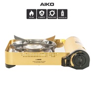 AIKO #AK-88 สีทอง เตาแก๊สปิคนิค อลูมิเนียม สแตนเลส เซฟตี้ดีไวส 3.5 กิโลวัตต์ (พร้อมกระเป๋าใส่ ไม่แถมแก็ส)  ***รับประกัน 1 ปี