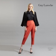 Guy Laroche Color Cozy Pants เกงเกงกีลาโรช ทรงAsymmetric กางเกงป้ายหน้า อำพรางหน้าท้อง สีส้ม (GYT5DO)