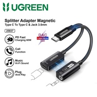UGREEN Converter Splitter iphone Type C to Jack 3.5mm Dac Support Audio Open Mic + Fast Charging 258