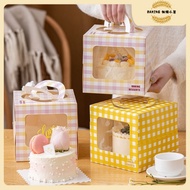 10 Sets 4in/6in/8in Mousse Cake Box Clear Carry Gift Box Birthday Box Tall Cake Box with Free Base T