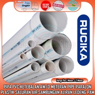 RUCIKA WHITE PVC PIPE 3/S4" AW METERAN 1 2 METERS PARALON PRALON LEDENG PIPE PLASTIC PLASTIC PLASTIC