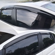 Honda Fit 14/16/20 Style Unlimied Rain Guard Window Addon Bright Black Windshield Rain Guard Eyebrow