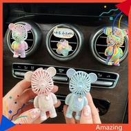 [AM] Car Vent Freshener Health Aroma Cartoon Delicate Vehicle  Automatic Air Freshener Diffuser Fan for Gift