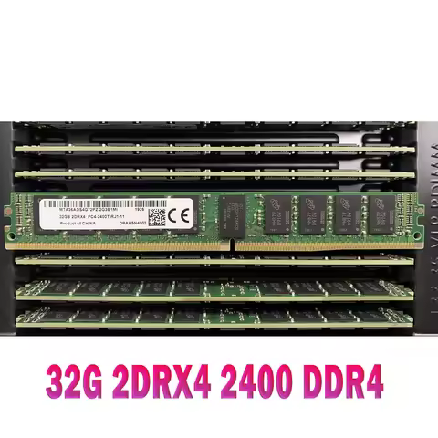 1PCS RAM 32GB REG Half U Narrow Strip VLP Server Memory MTA36ADS4G72PZ-2G3B1 32G 2DRX4 2400 DDR4
