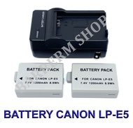 LP-E5 \ LPE5 แบตเตอรี่ \ แท่นชาร์จ \ แบตเตอรี่พร้อมแท่นชาร์จสำหรับกล้องแคนนอน Battery \ Charger \ Battery and Charger For Canon EOS Rebel XSi,XS,T1i,450D,500D,1000D,Kiss F/X2/X3 BY BARRERM SHOP