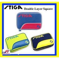 STIGA(Big Capacity bilayer) Ping Pong Double Layer Square Round Training Professional Balde Bat Paddle Table Tennis Rac