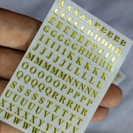 KAPITAL GOLD Sticker Import huruf alfabet untuk dekorasi Epoxy Resin