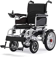 Fashionable Simplicity Electric Wheelchair Anti-Dumping Safety Wheel Foldable Lightweight Automatic Intelligent Four-Wheeled Scooter For The Elderly With Disabilities Red (Red) (Color : Black)