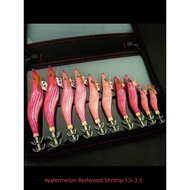 duel ez slim 80mm cumi memegang cumi umpan Sea Fishing Squid Hook Bionic Shrimp Bait Wooden Shrimp H