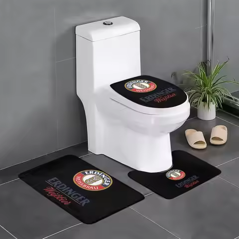 Erdinger Weissbier Merch 3 Piece Bath Mat Bathroom Set Toilet Lid Cover Home Decor Non-Slip Carpet F