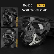 PRADANI ORIGINAL WoSporT Masker Motor Topeng Airsoft Gun Full Face Skull - MA-110 - masker motor pri