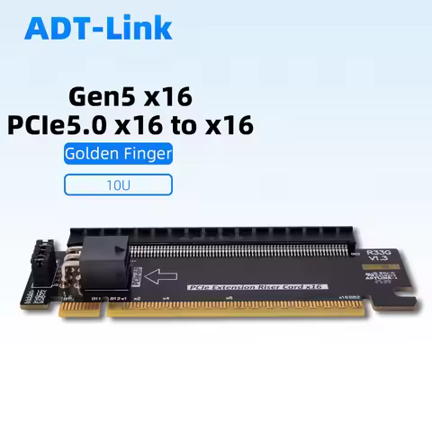 PCI-E 5.0 X16 Riser Extended Card for 1U 2U 4U ATX Case Gen5 Testing Adapter for External Power Supp