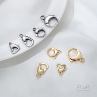 ALGD2503 Titanium Steel Non-Fading Heart-Shaped Buckle Lobster Stainless qq Round Spring Jewelry Con