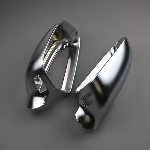 Pair Silver Rear View Side Mirror Cover Cap With ALC 8T0857527 8T0857528 For Audi A4 B8 A5 A6 Q3 A3 