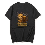 Ballerina Capuchino Assassino Brainrot Meme T Shirt Haruku T-Shirt Aesthetic Trendy Short-Sleeved Lo