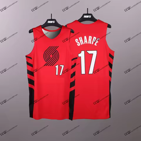 Shaedon Sharpe #17 Home 2025-26 American Basketball Jersey 3D Print T-Shirt V-Neck Vest Polo Style S