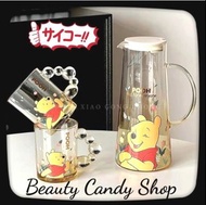 💥熱賣☕2026迪士尼小熊維尼套裝玻璃花茶壺養生壺暖壺咖啡果汁🍵