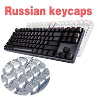 Black White ABS Russian Language Keycaps For Cherry MX Switches Mechanical Keyboard Caps 108 Key cap