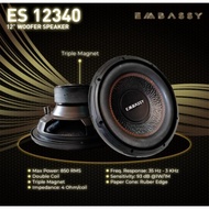 ML825 NEW Subwoofer 12inch Embassy ES12340 Triple Magnet