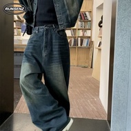M-5XL American Vintage Baggy Jeans Men Casual Loose Wide Leg Plus Size Denim Pants
