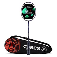 APACS Z-Ziggler (38 LBS, Mega Tension) Graphite Unstrung Badminton Racquet with Full Cover (Navy Blu