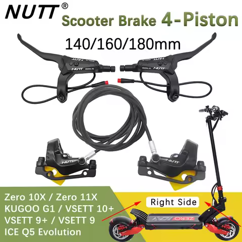 NUTT Scooter Electric Brake Y-5 Hydraulic Disc Oil Brake 140 160 180 Rotor For A5-D Zero 10X 11X KUG