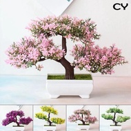 Artificial Tree Bonsai Mini Fake Welcoming Pine Flowers Potted Ornaments For Home Room Office Table 