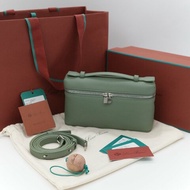 （全套全配♥️）Loro Piana Extra Pocket L19 綠色 小牛皮 手提包 斜背包 化妝包