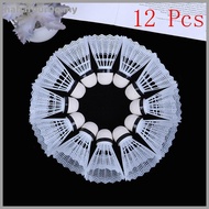 HAH 12 Pcs White Plastic Badminton Ball Shuttlecos Sport Training Sport MY