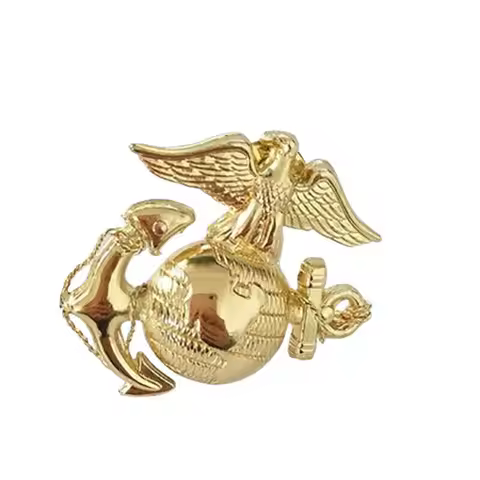 US MARINE CORPS EAGLE GLOBE ANCHOR LAPEL PIN EGA USMC HAT METAL INSIGNIA golden